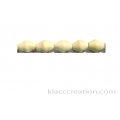 White Wood Football Beads 7x10mm